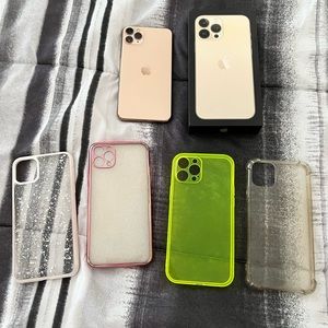 Iphone 11 pro max rose gold 64 g comes with box